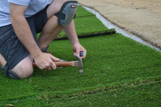 Flagstaff artificial grass installation - infill